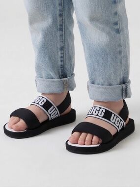 NWT UGG T Zuma Sling Black Sandals - Size US 10 (Toddler)